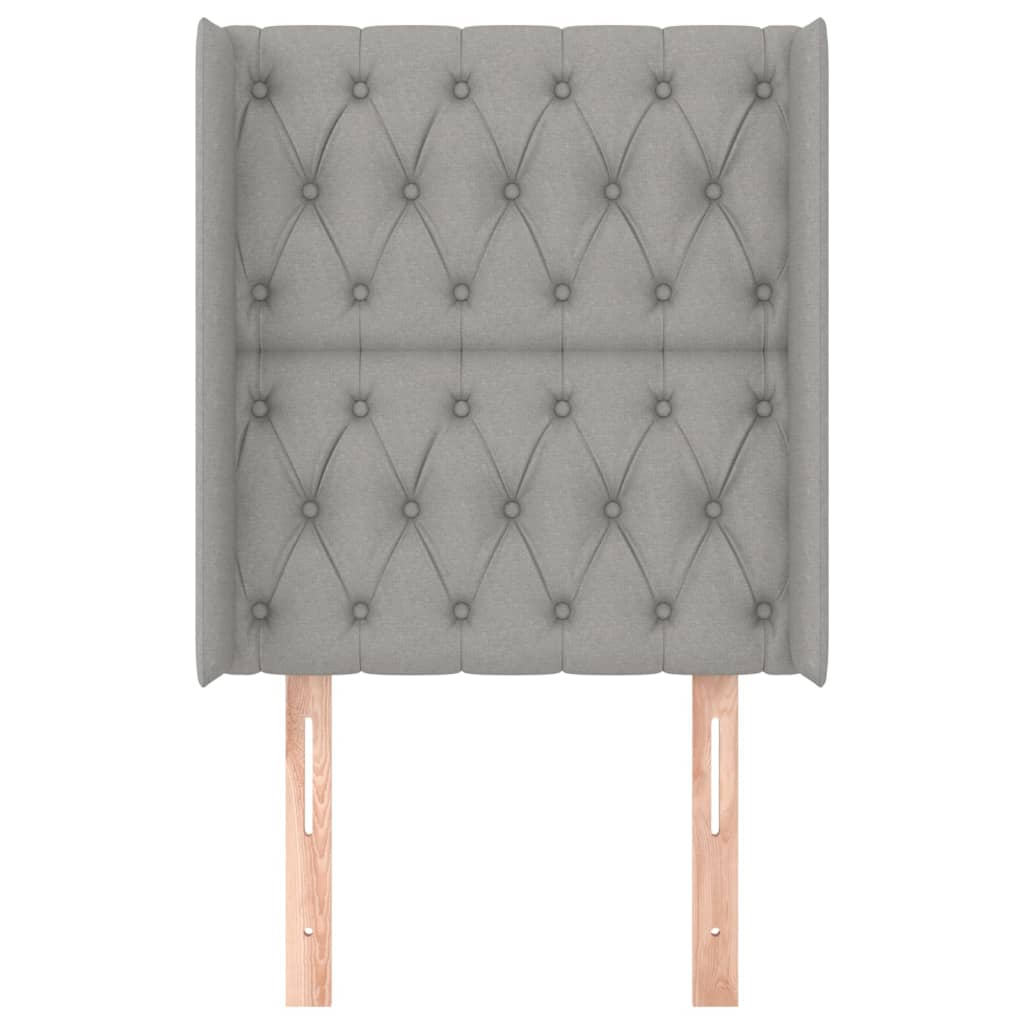 Hoofdbord Met Randen Stof 83 x 16 x 118/128 cm Lichtgrijs