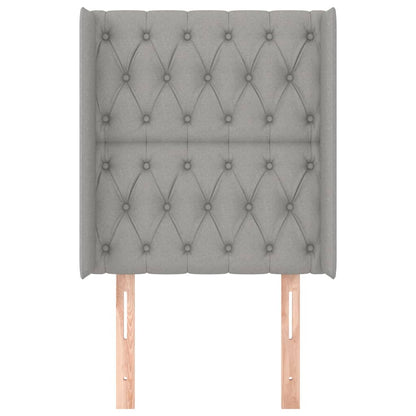 Hoofdbord Met Randen Stof 83 x 16 x 118/128 cm Lichtgrijs
