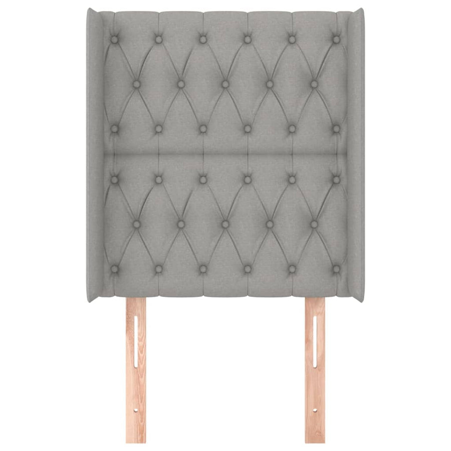 Hoofdbord Met Randen Stof 83 x 16 x 118/128 cm Lichtgrijs
