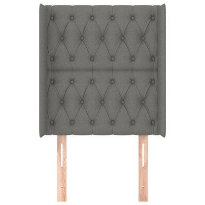 Hoofdbord Met Randen Stof 83 x 16 x 118/128 cm Donkergrijs
