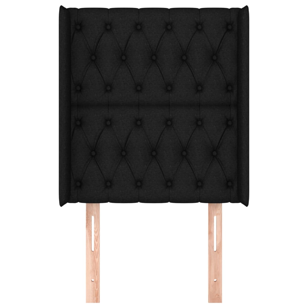 Hoofdbord Met Randen Stof 83 x 16 x 118/128 cm Zwart