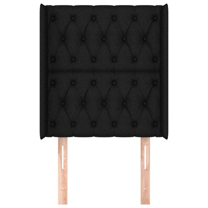 Hoofdbord Met Randen Stof 83 x 16 x 118/128 cm Zwart