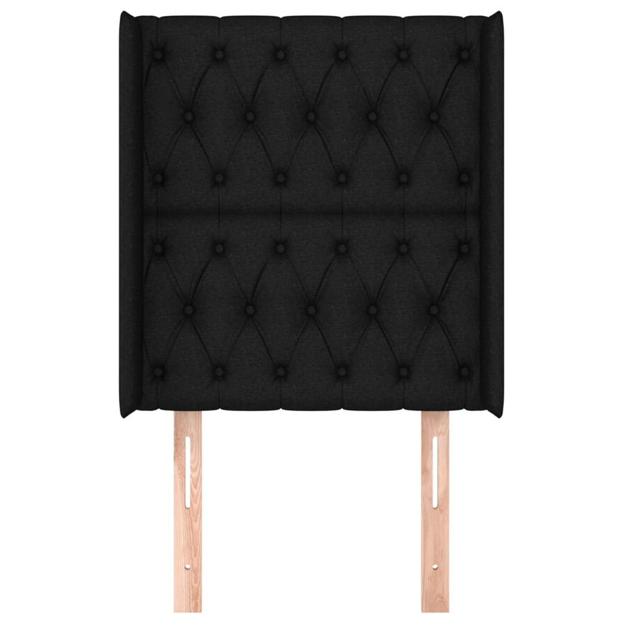 Hoofdbord Met Randen Stof 83 x 16 x 118/128 cm Zwart