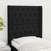 Hoofdbord 83x16x118/128 cm stof zwart