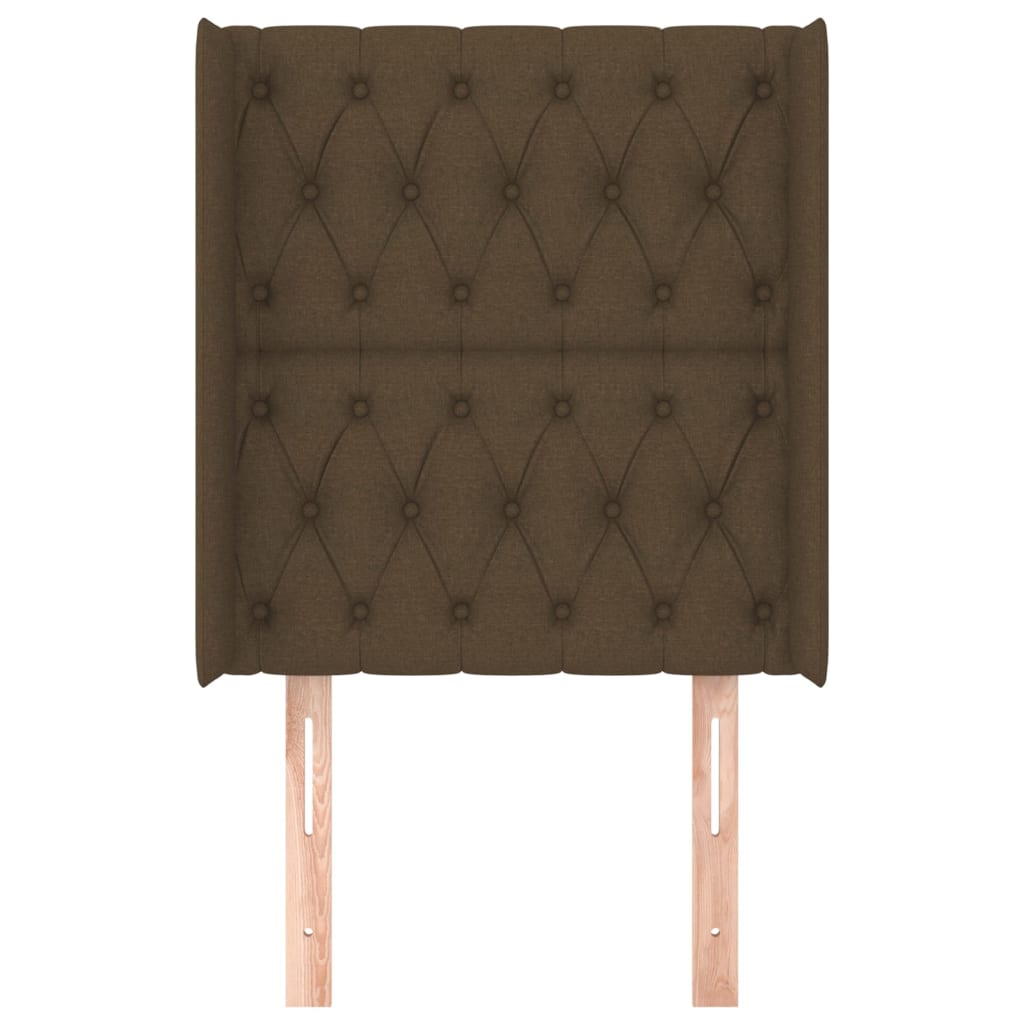 Hoofdbord Met Randen Stof 83 x 16 x 118/128 cm Donkerbruin