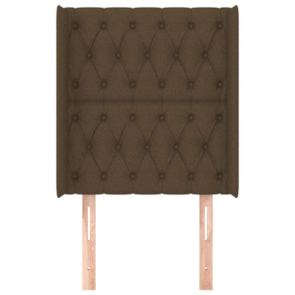 Hoofdbord Met Randen Stof 83 x 16 x 118/128 cm Donkerbruin