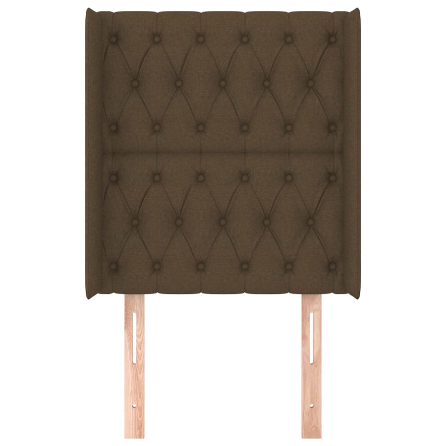 Hoofdbord Met Randen Stof 83 x 16 x 118/128 cm Donkerbruin