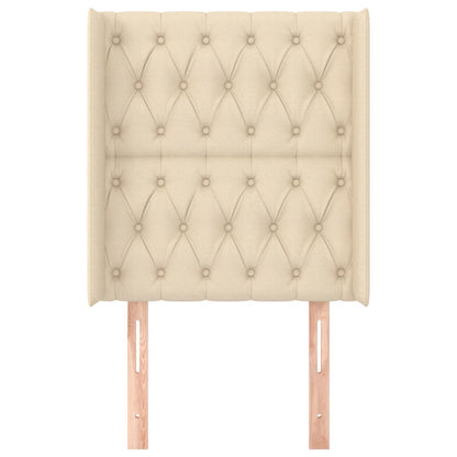 Hoofdbord Met Randen Stof Kleurig 83 x 16 x 118/128 cm Crème