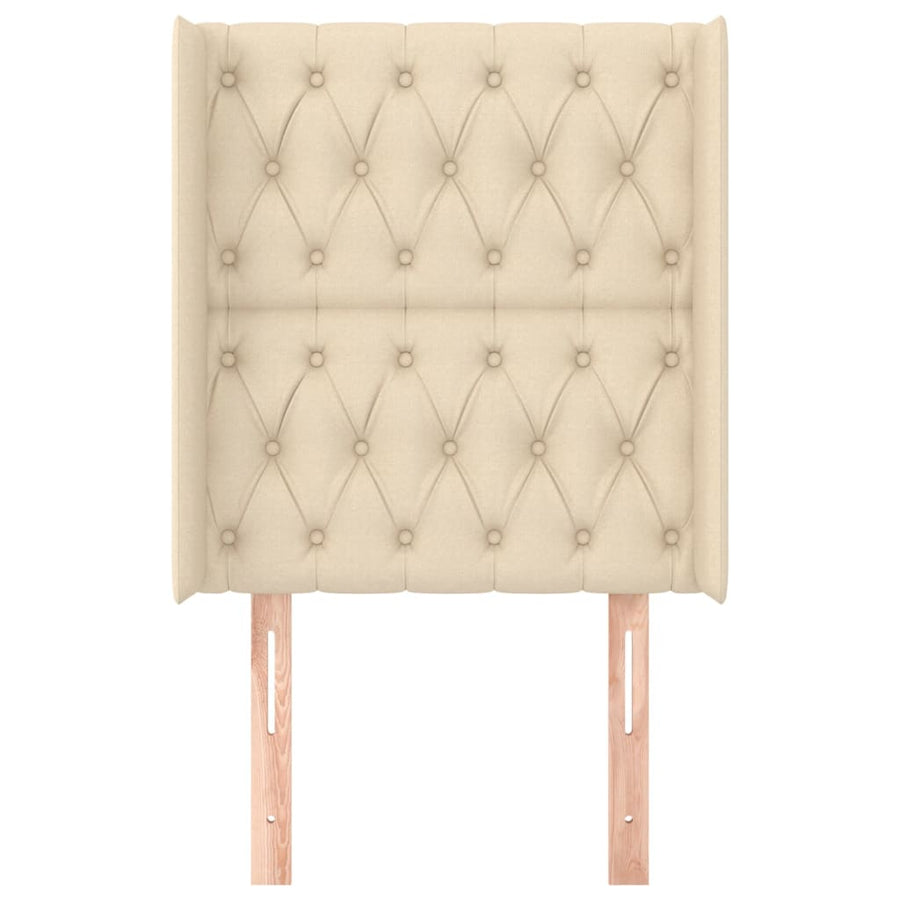 Hoofdbord Met Randen Stof Kleurig 83 x 16 x 118/128 cm Crème