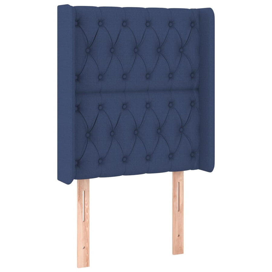 Hoofdbord Met Randen Stof 83 x 16 x 118/128 cm Blauw