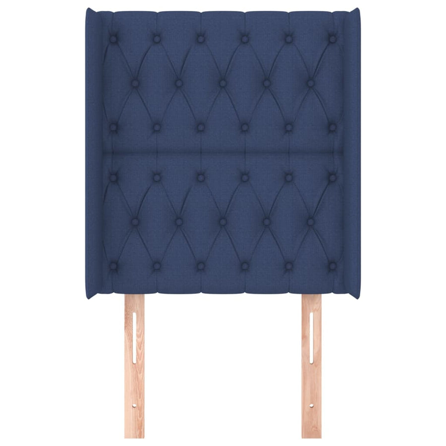 Hoofdbord Met Randen Stof 83 x 16 x 118/128 cm Blauw