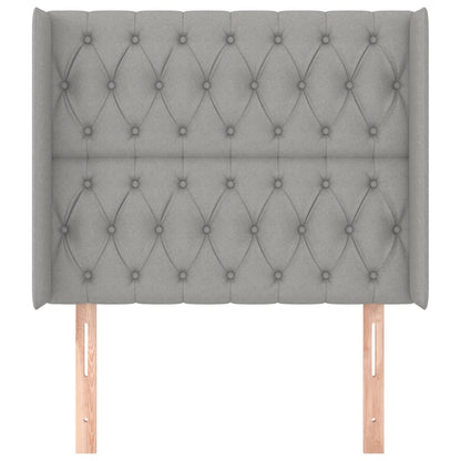 Hoofdbord Met Randen Stof 93 x 16 x 118/128 cm Lichtgrijs