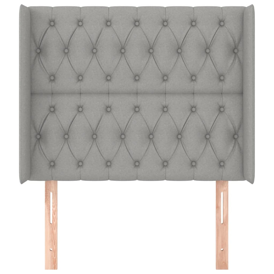 Hoofdbord Met Randen Stof 93 x 16 x 118/128 cm Lichtgrijs