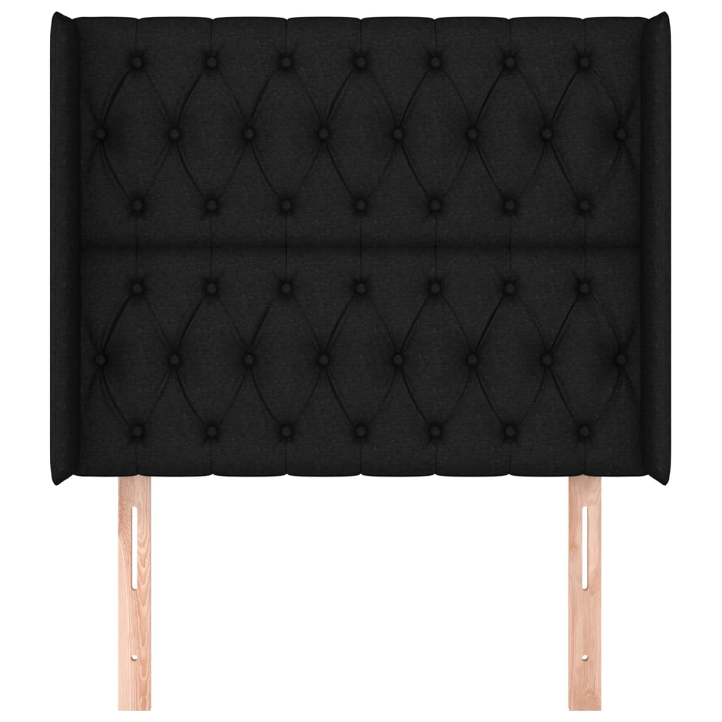 Hoofdbord Met Randen Stof 93 x 16 x 118/128 cm Zwart