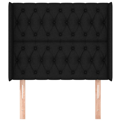 Hoofdbord Met Randen Stof 93 x 16 x 118/128 cm Zwart