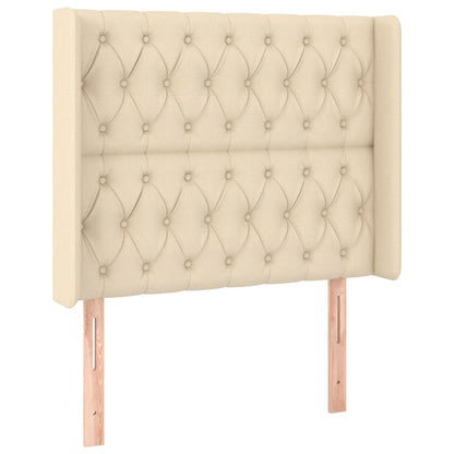 Hoofdbord Met Randen Stof Kleurig 93 x 16 x 118/128 cm Crème