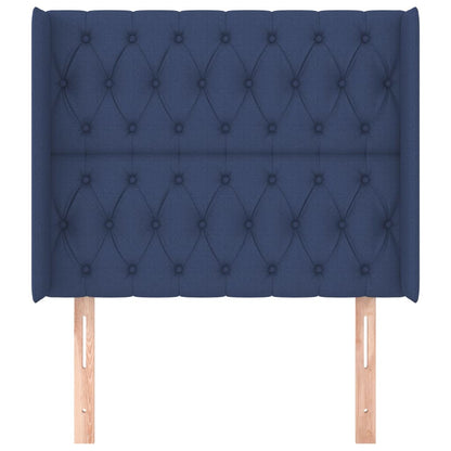 Hoofdbord Met Randen Stof 93 x 16 x 118/128 cm Blauw