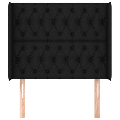 Hoofdbord Met Randen Stof 103 x 16 x 118/128 cm Zwart