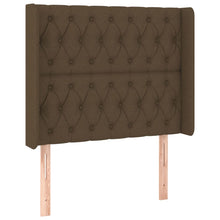 Hoofdbord Met Randen Stof 103 x 16 x 118/128 cm Donkerbruin