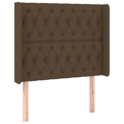 Hoofdbord Met Randen Stof 103 x 16 x 118/128 cm Donkerbruin