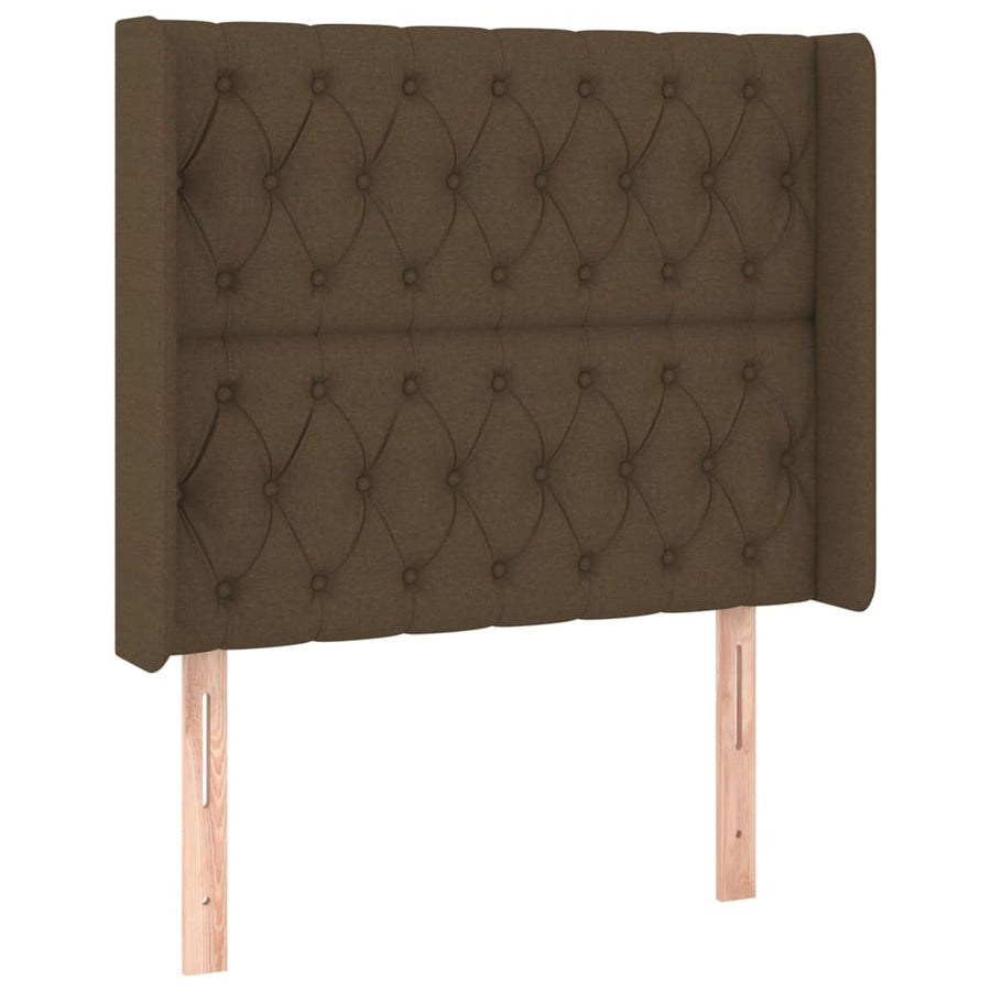 Hoofdbord Met Randen Stof 103 x 16 x 118/128 cm Donkerbruin