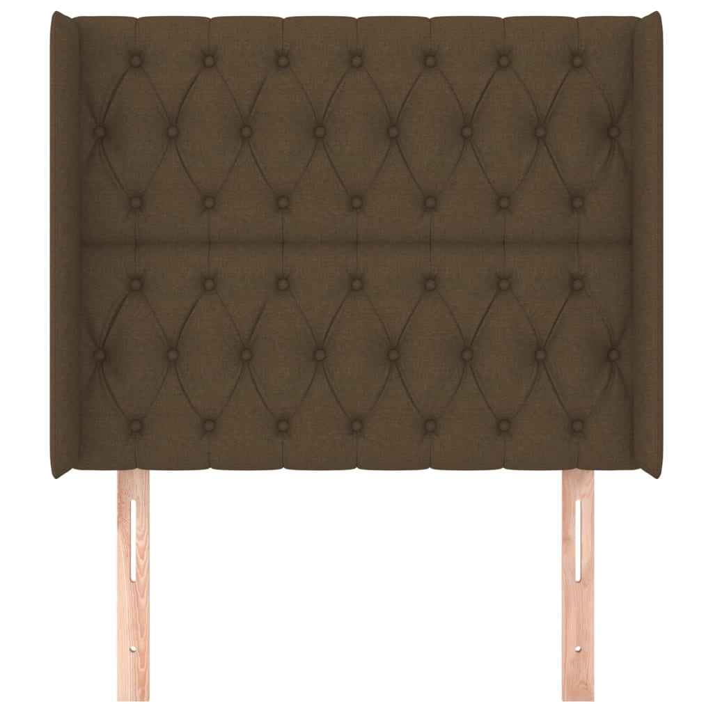 Hoofdbord Met Randen Stof 103 x 16 x 118/128 cm Donkerbruin