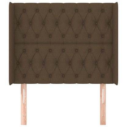 Hoofdbord Met Randen Stof 103 x 16 x 118/128 cm Donkerbruin