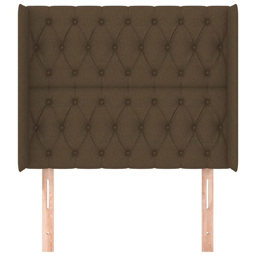 Hoofdbord Met Randen Stof 103 x 16 x 118/128 cm Donkerbruin