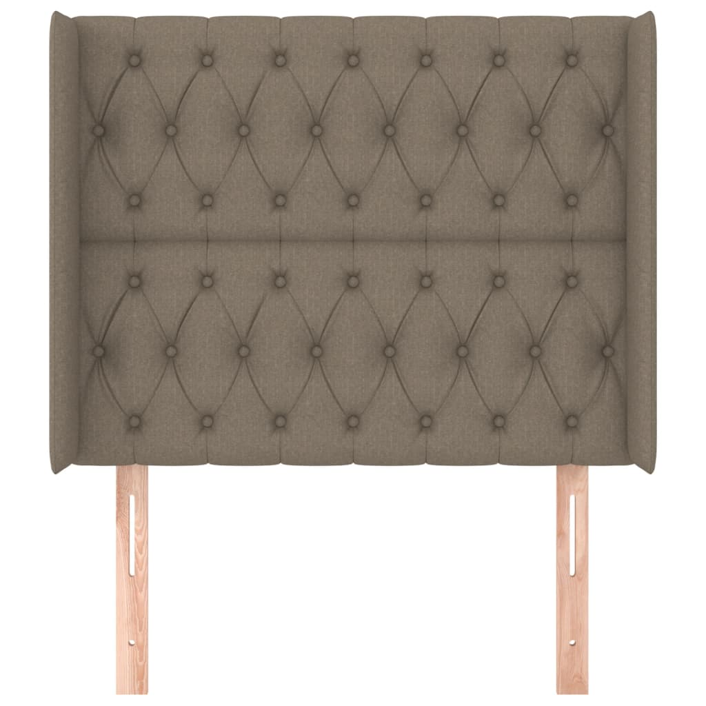 Hoofdbord Met Randen Stof 103 x 16 x 118/128 cm Taupe