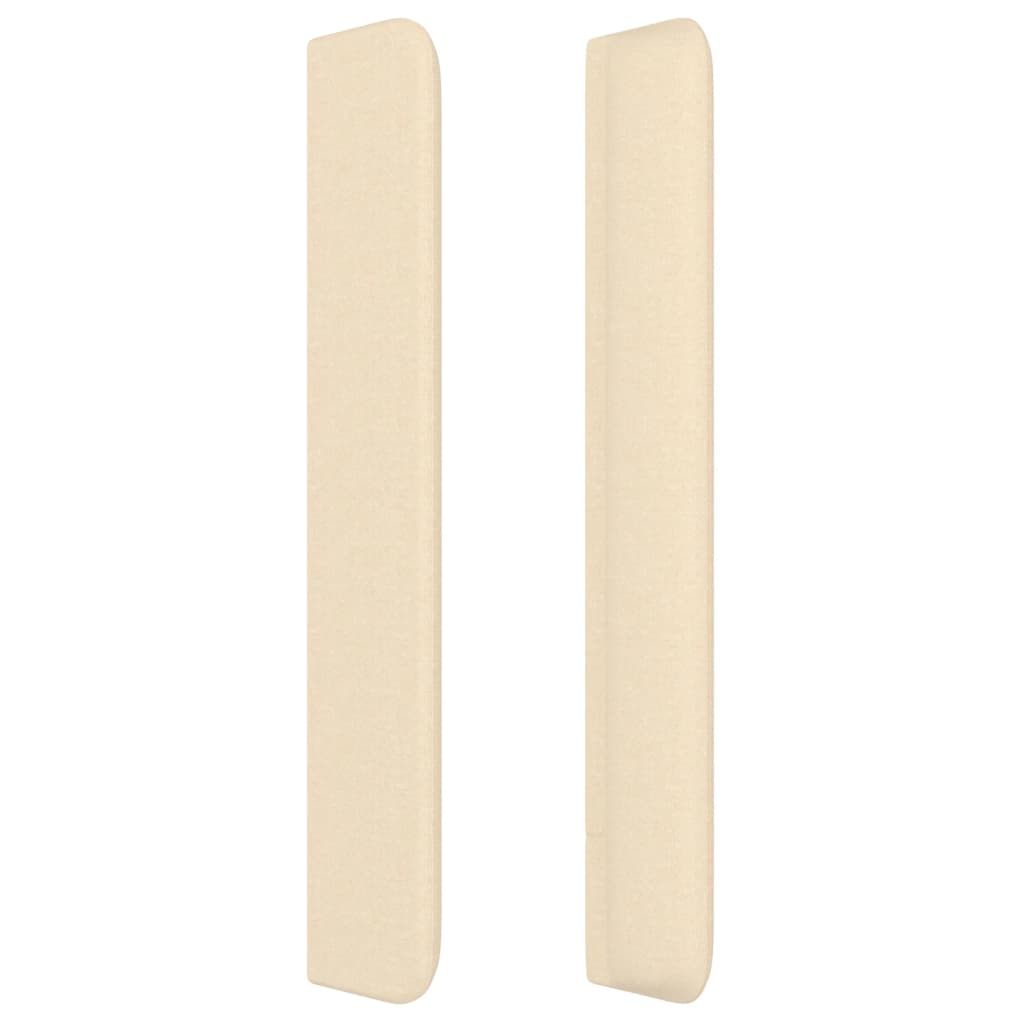 Hoofdbord Met Randen Stof Kleurig 103 x 16 x 118/128 cm Crème