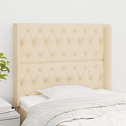 Hoofdbord 103x16x118/128 cm stof crèmekleurig