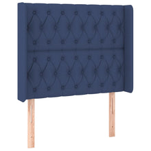 Hoofdbord Met Randen Stof 103 x 16 x 118/128 cm Blauw