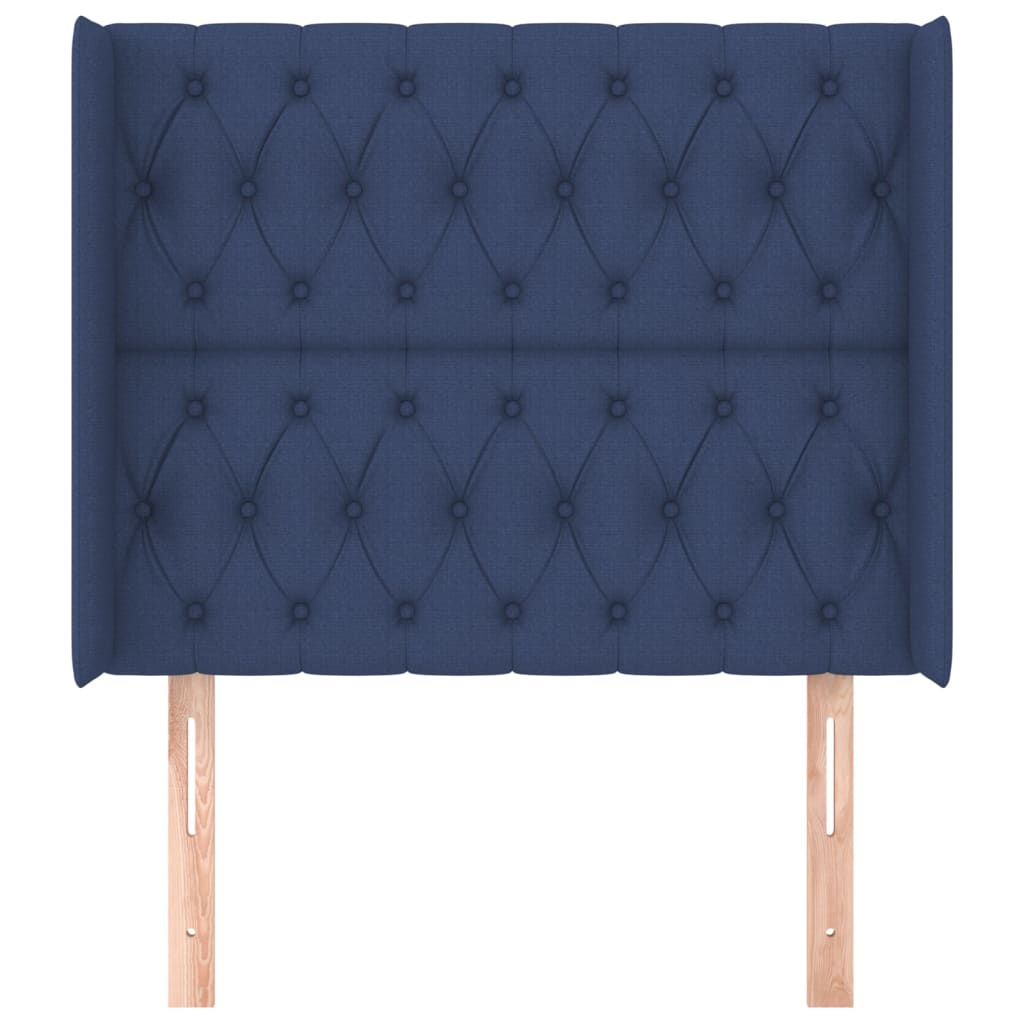 Hoofdbord Met Randen Stof 103 x 16 x 118/128 cm Blauw