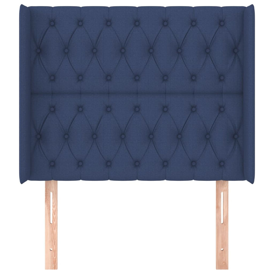 Hoofdbord Met Randen Stof 103 x 16 x 118/128 cm Blauw