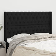 Hoofdbord 147x16x118/128 cm stof zwart