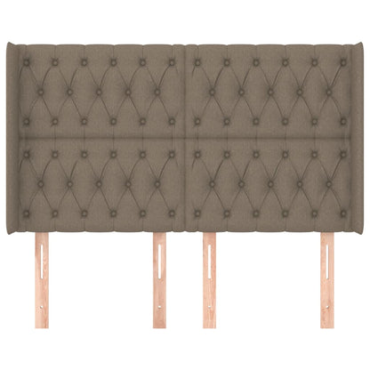 Hoofdbord Met Randen Stof 163 x 16 x 118/128 cm Taupe