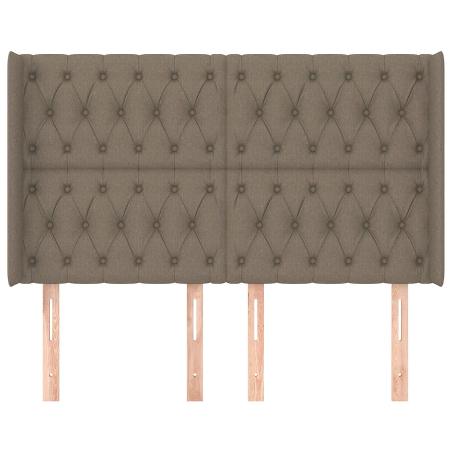 Hoofdbord Met Randen Stof 163 x 16 x 118/128 cm Taupe