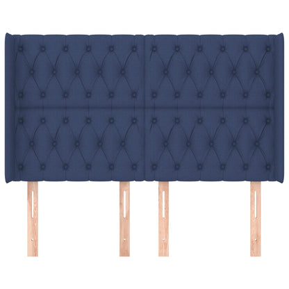 Hoofdbord Met Randen Stof 163 x 16 x 118/128 cm Blauw