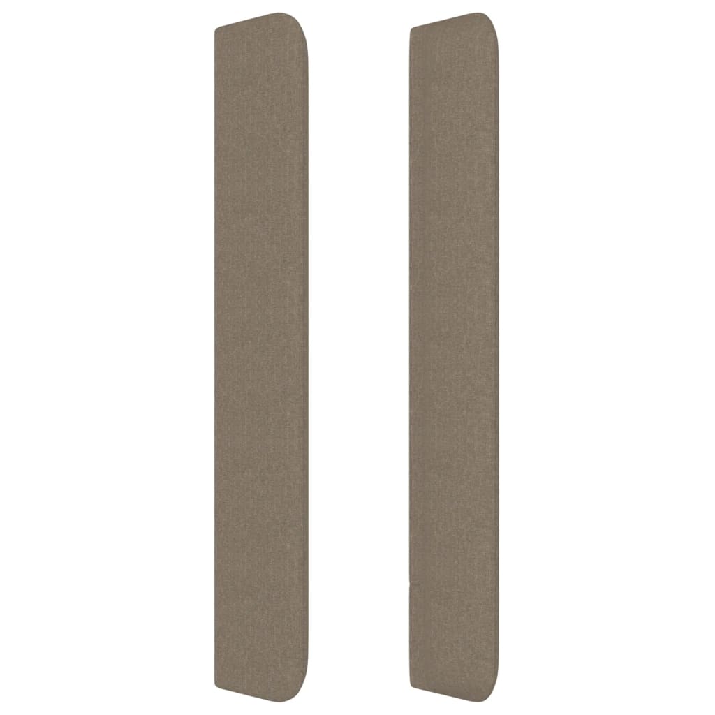 Hoofdbord Met Randen Stof 183 x 16 x 118/128 cm Taupe