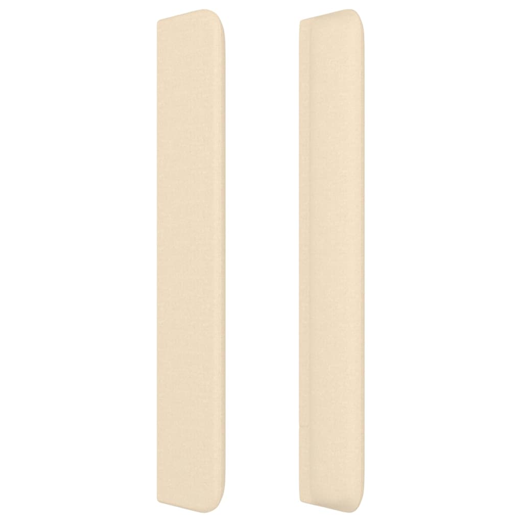 Hoofdbord Met Randen Stof Kleurig 203 x 16 x 118/128 cm Crème