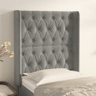 Headboard with Borders 83x16x118/128 cm Velvet Light Grey