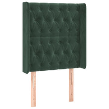 Hoofdbord Met Randen Fluweel Groen 83 x 16 x 118/128 cm