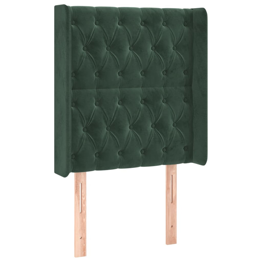 Hoofdbord Met Randen Fluweel Groen 83 x 16 x 118/128 cm