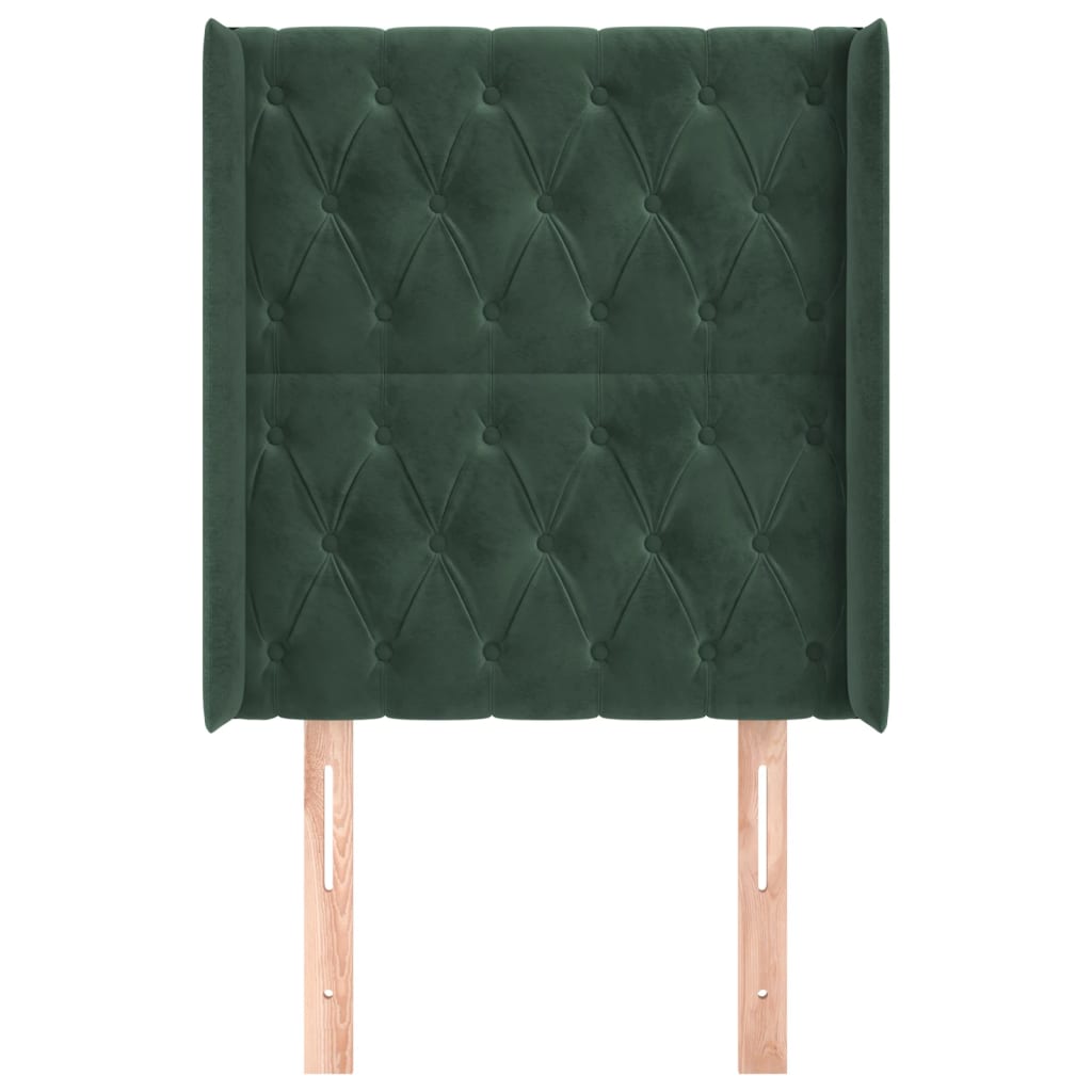 Hoofdbord Met Randen Fluweel Groen 83 x 16 x 118/128 cm