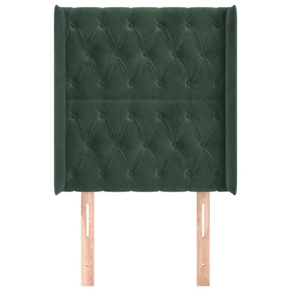 Hoofdbord Met Randen Fluweel Groen 83 x 16 x 118/128 cm
