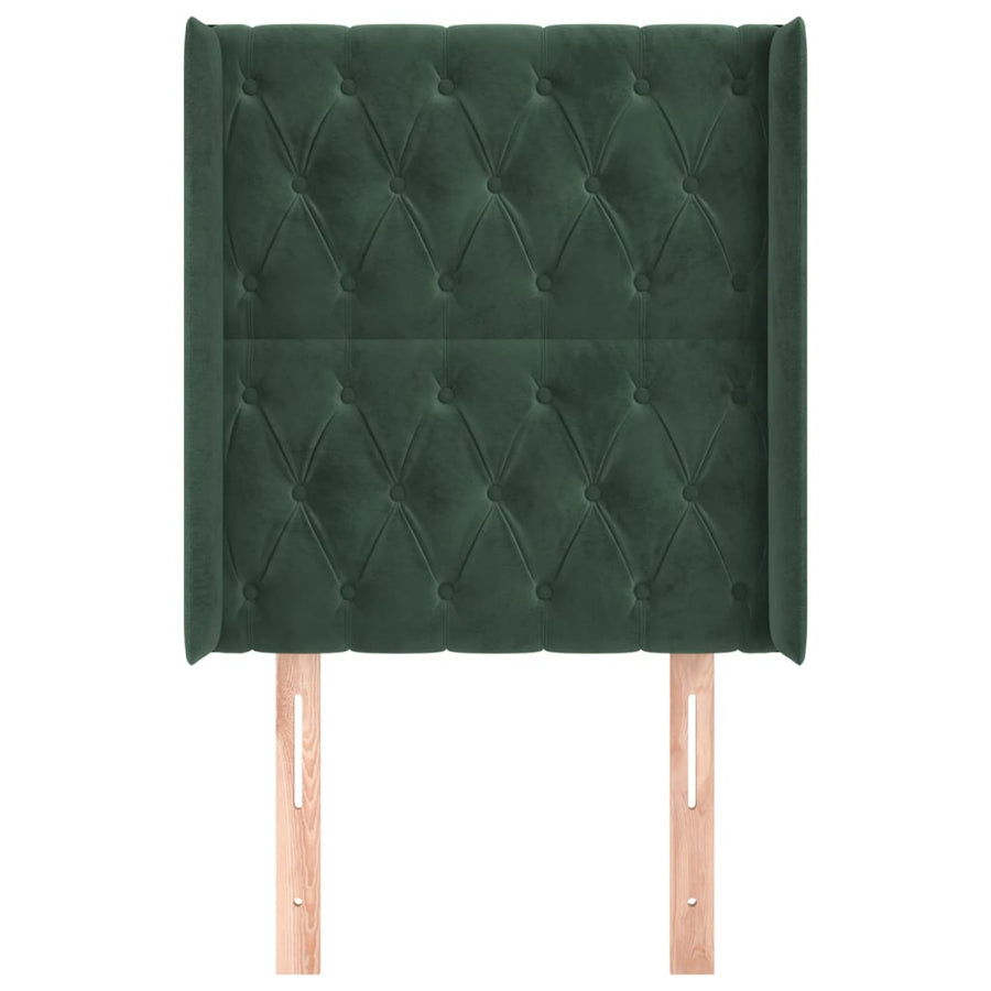 Hoofdbord Met Randen Fluweel Groen 83 x 16 x 118/128 cm
