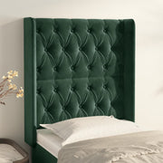 Hoofdbord fluweel groen 83x16x118/128 cm