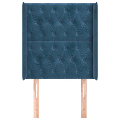 Hoofdbord Met Randen Fluweel Blauw 83 x 16 x 118/128 cm