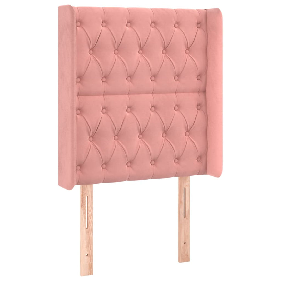 Hoofdbord Met Randen Fluweel 83 x 16 x 118/128 cm Roze