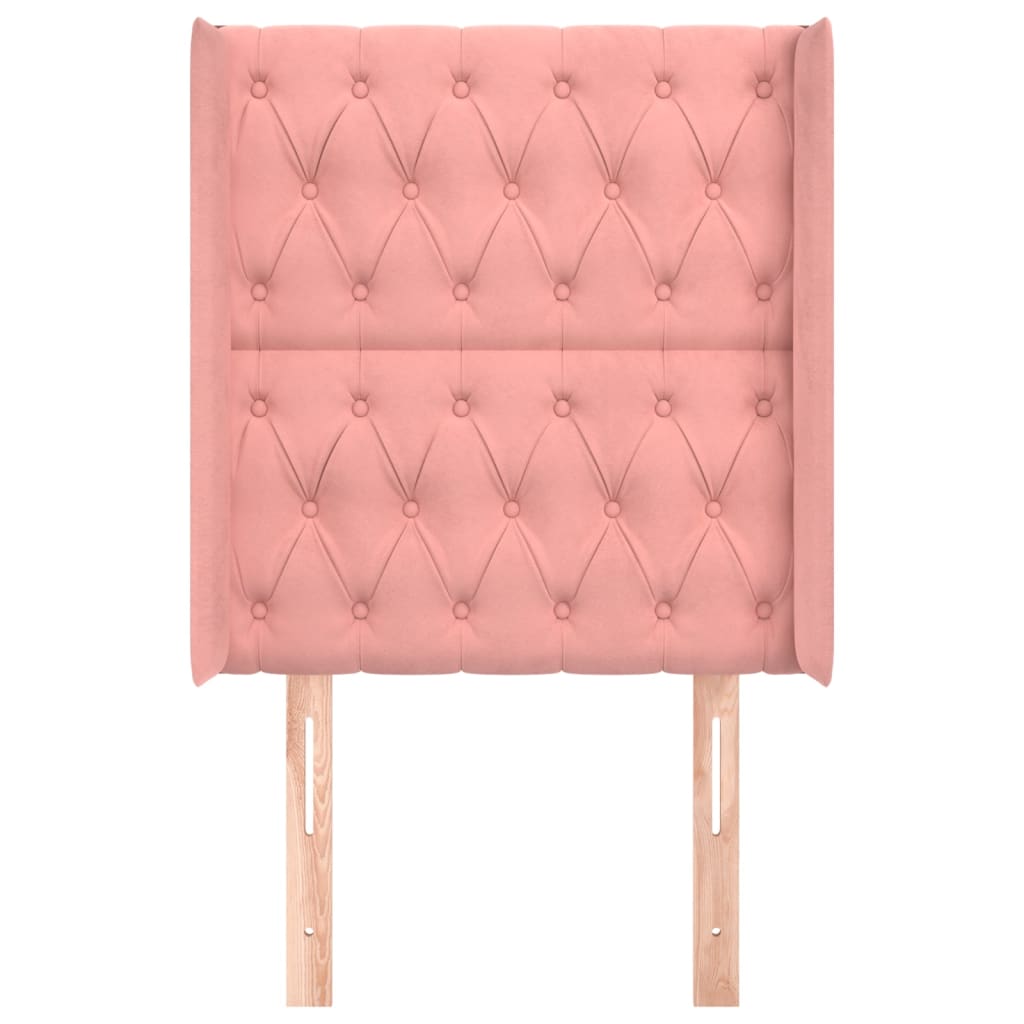 Hoofdbord Met Randen Fluweel 83 x 16 x 118/128 cm Roze